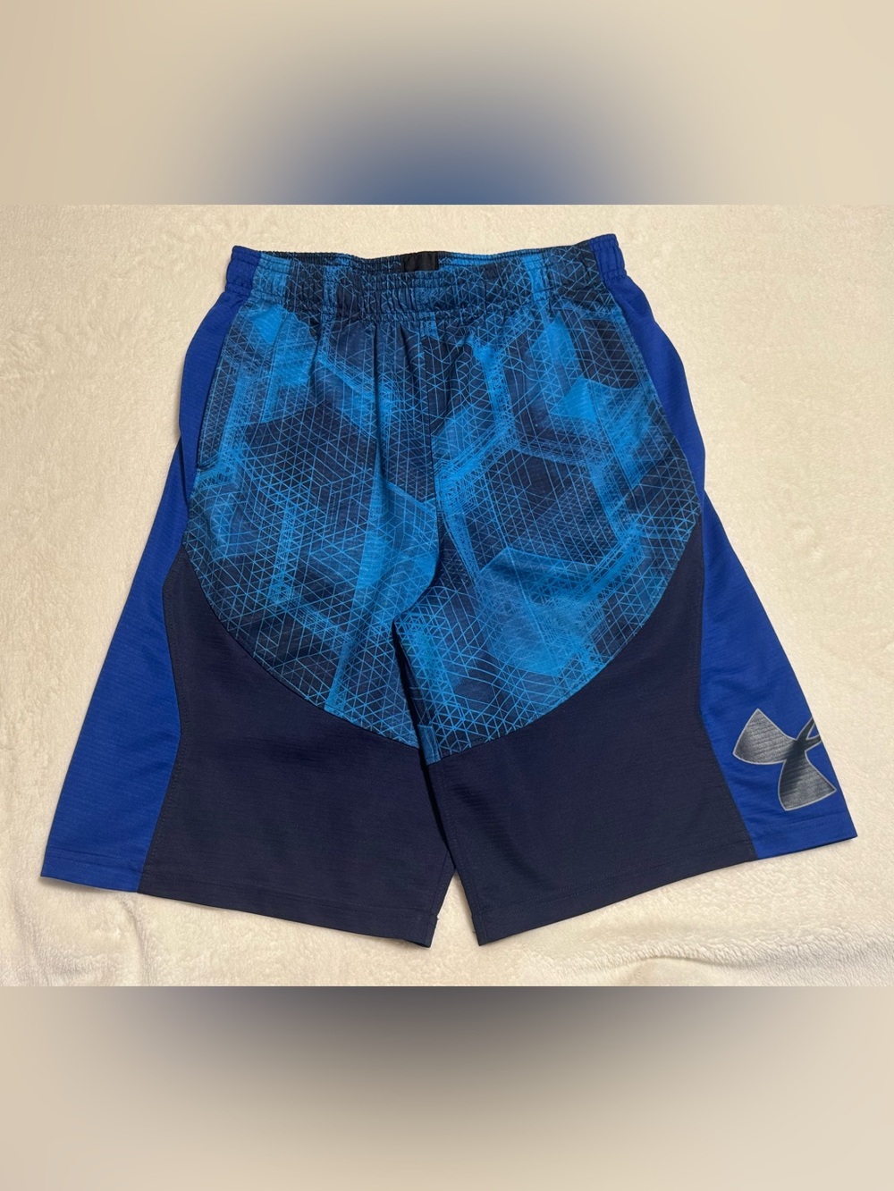 Under Armour Blue Graphic Hexagon Athletic Shorts